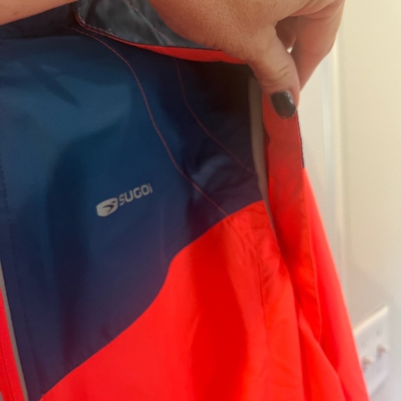 SUGOI Navy and Neon Pink Cycling Jacket-versa full zip 2/1 magnetic - Picture 7 of 14